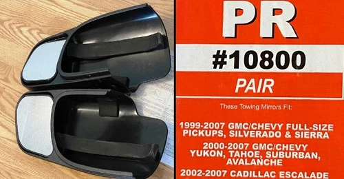 Chevy GMC Cadillac CUSTOM TOWING MIRROR PAIR Black 1999-2007 CIPA PR#10800 w/Box