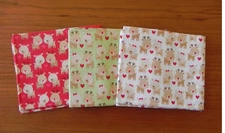 RILEY BLAKE FABRIC CHRISTMAS REINDEER FAT QUARTERS SET OF 3 FQ