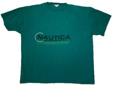 Vintage Nautica Competition T Shirt Y2K 90s USA Made Men’s XL 100% Cotton Green