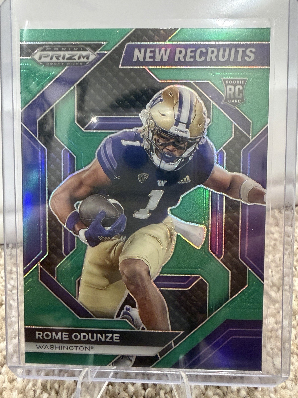 2024 Prizm Draft Picks - New Recruits Rome Odunze #NR-ROE Green Prizm (RC)