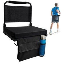 Stadium Seats for Bleachers with Back Support, Folding Bleacher Seat 1pcs Black