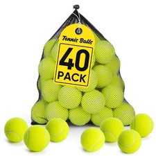 40 Pack Tennis Balls Bulk for Beginner Training with Mesh Bag