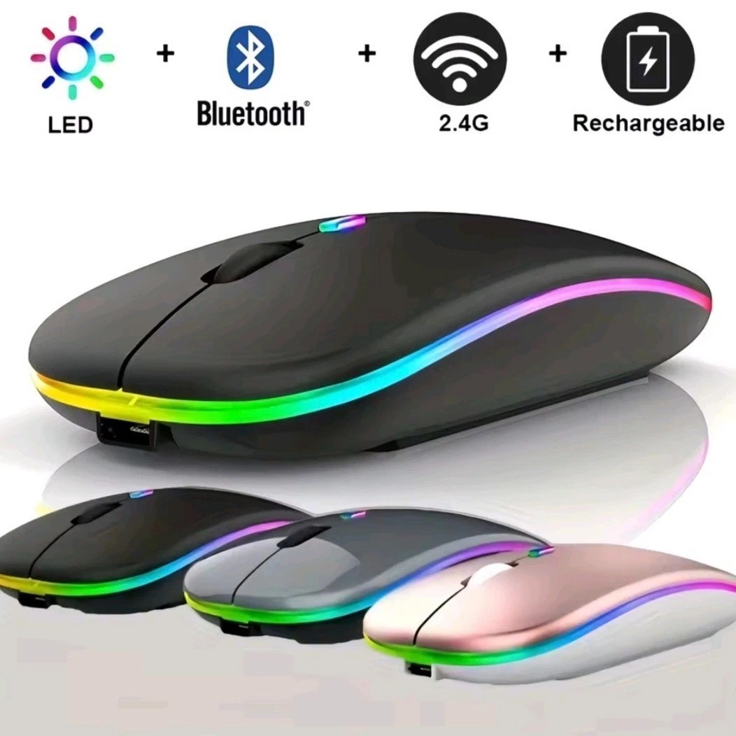 Slim Rechargeable Bluetooth 5.0 Wireless Mouse for Laptop PC Tablet