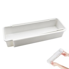 Expandable Drawer Organizer for Deep Kitchen Drawers, Adjustable White