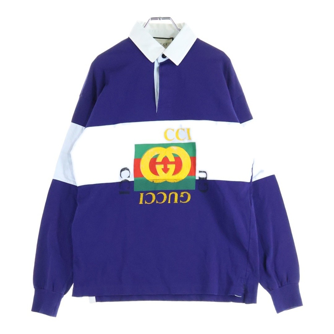 GUCCI GG Polo Shirt Long Sleeve Navy 545800 XJAG9 Used 2a4f44e0c345d76a0f4e15832