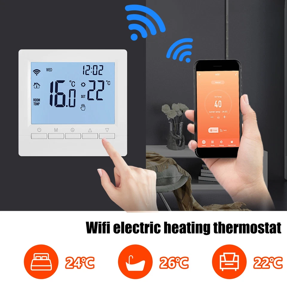CONENTOOL WIFI Digital Thermostat Raumthermostat Fußbodenheizung Wandheizung WLAN Heizung