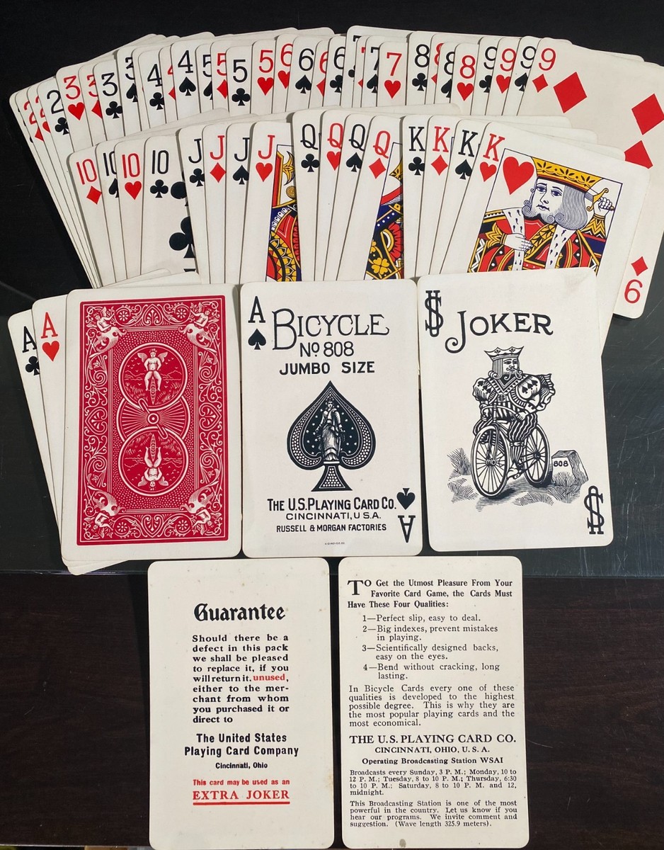 未開封　BICYCLE マツケン playing cards レア RARE Antique Big Bicycle Playing Cards Deck 8082 Rider Back 1921