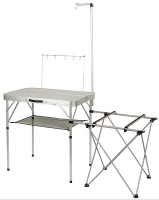 Coleman Pack-Away Folding Camp Kitchen Portable Camping Table w/ Storage Shelf