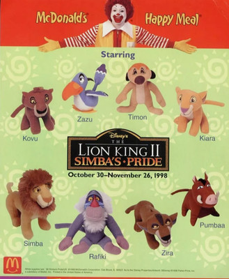 1998 ZIRA The Lion King 2 Simba's Pride McDonald's Happy Meal Toy #6