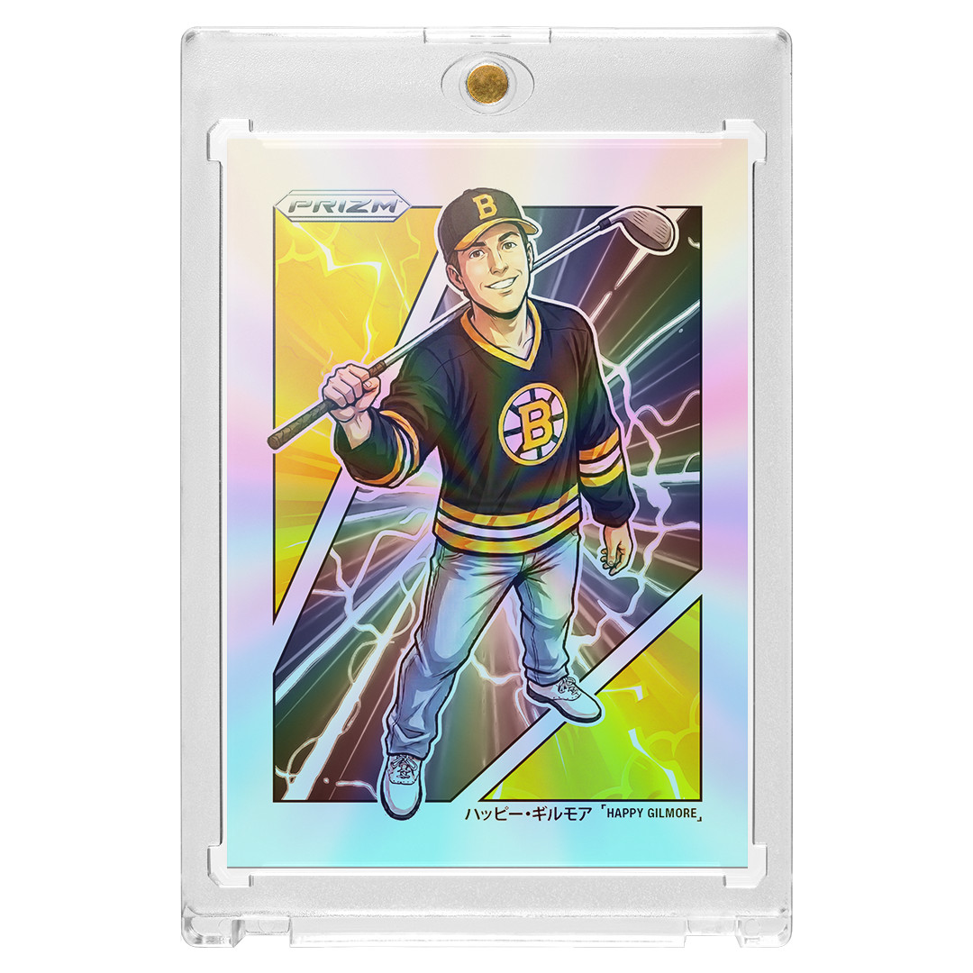 Tarjeta coleccionable manga holográfica plateada novedad Happy Gilmore personalizada