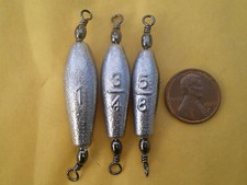 2-Pack Inline Torpedo Trolling Sinkers - Various Sizes, Lead Weights For Freshwater & Saltwater Fishing 12 thumbnail image