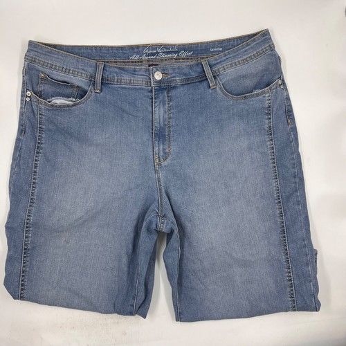 Gloria Vanderbilt Womens Skimmer Shorts Size 18 Blue Denim Cotton Light Wash