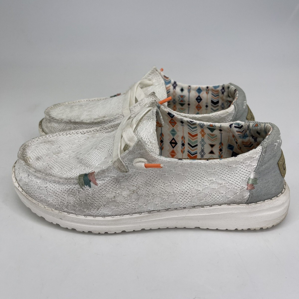 Hey Dude Wendy Boho White Crochet Shoe Women's Sz 5 | eBay