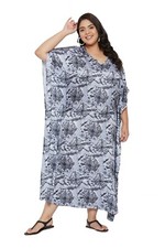 Women Summer Kaftan Boho Long Maxi Dress Plus Size Loungewear Sleepwear Sundress