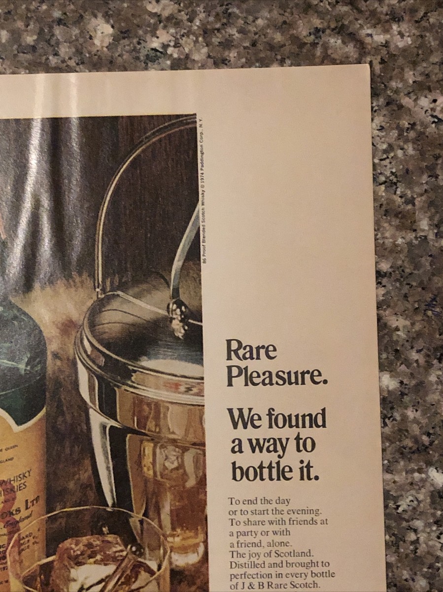 1974 J&B Scotch Whisky Justerini Brooks PRINT AD Bottle Rare