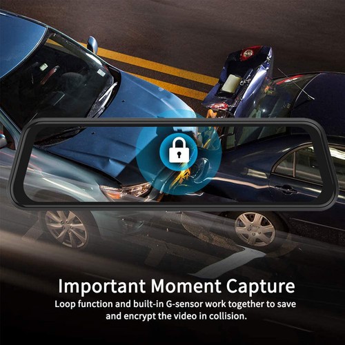 12'' HD 1080P Car Dash Cam Rear Vehicle View Mirror Camera Night Streaming Video - Picture 11 of 12