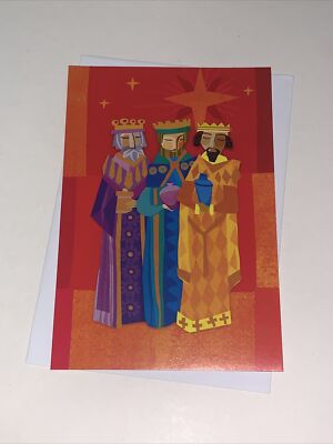 Hallmark Image Art Christmas Card: Three Wise Men  Wishing You Joy Hope Wonder