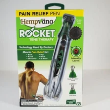 Hempvana Rocket TENS Therapy Pain Relief Pen - Silver/Green, Pad Free.  