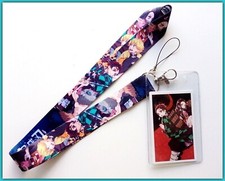 Demon Slayer Lanyard Keychain Neck Strap w/ ID Card Holder Zenitsu C New