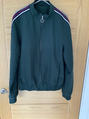 Topman Forest Green Bomber Jacket Size XS 34-46” Chest Zip Jacket Dark  green UK