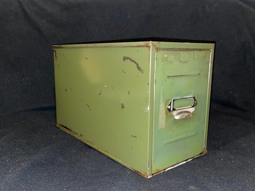Vintage Industrial Metal Desktop Drawer Cabinet Desk Tidy Card Index File 5 - Picture 2 of 17