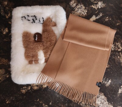 100% baby alpaca Scarf, beige, new, peruvian made
