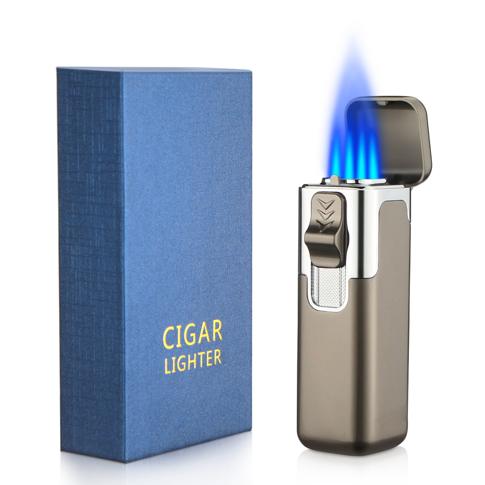Quad Jet Lighter Flame Butane Lighter Refillable Adjustable