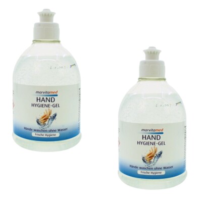 2x 500 ml Hygiene Gel Aloe Vera Handgel antibakteriell einfache Reinigung 