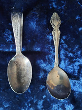 2 Antique Baby Infant Feeding Spoons - 1847 1881 Oneida Rogers Bros.