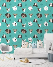 3D Cute Dog ZHUA11605 Wallpaper Wall Murals Removable Self-adhesive Ann 24