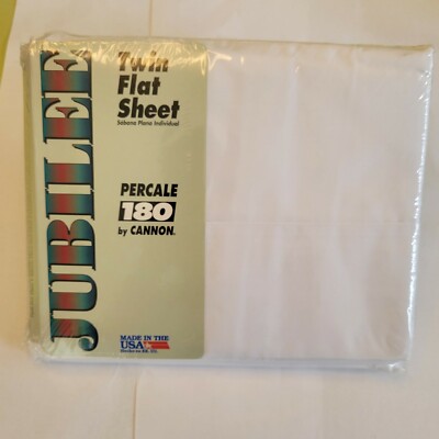 Vintage Jubilee Twin Flat Sheet by Cannon Percal 180 Made in USA Made Sealed NOS