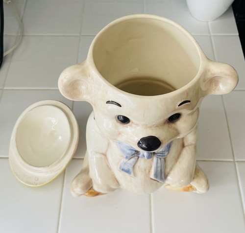 Teddy Bear With Baseball Cap Cookie Jar Vintage - Picture 5 of 10