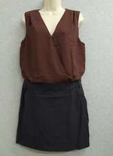 Gap Womens Dress Size 8 Brown Black Sleeveless Retro Pullover Summer Knee Lenght