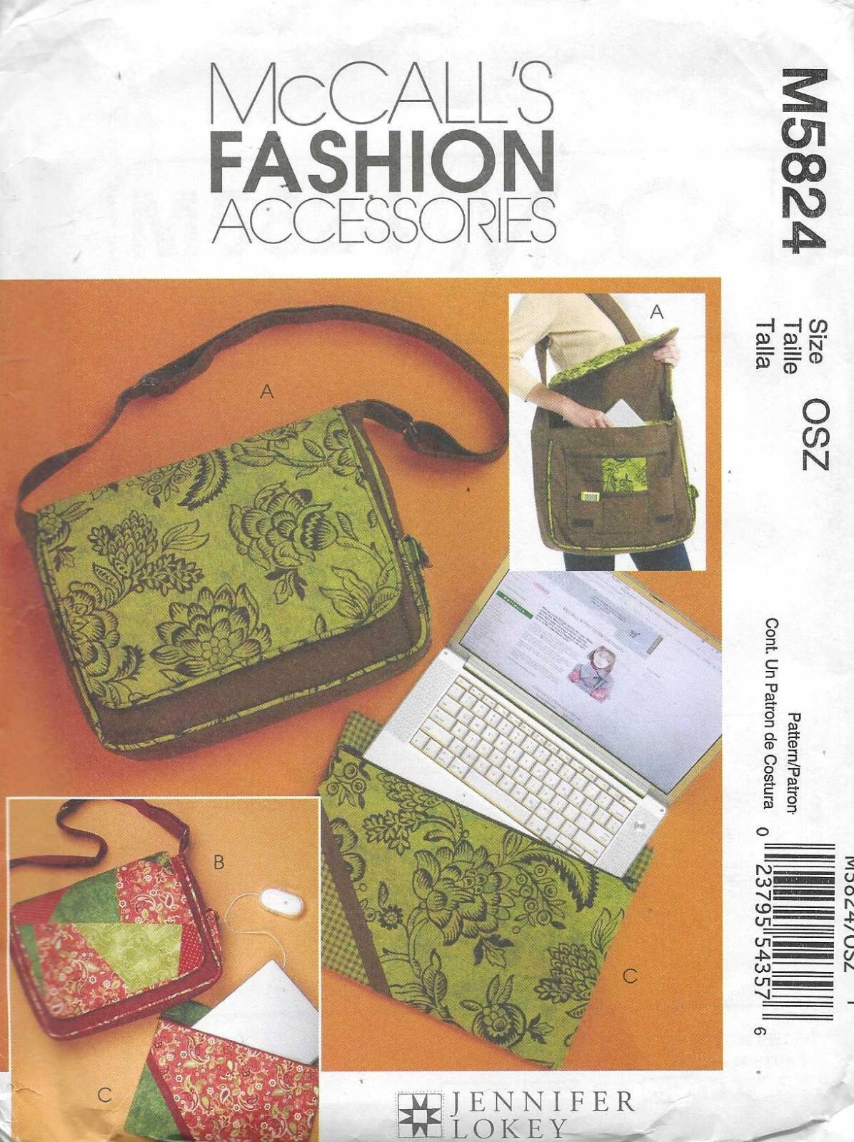 Large Messenger Style Tote Bag Laptop Computer Case Sewing P