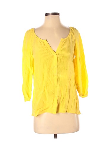 Tibi Women Yellow 3/4 Sleeve Blouse 2