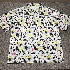 Obnoxious Golf Polo Shirt Mens 2XL Paint Splatter Performance Stretch
