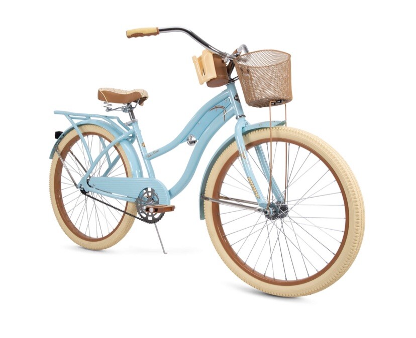 Huffy, Nel Lusso Classic Cruiser Bike with Perfect Fit Frame, Women's Blue 26"