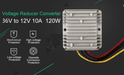 36V to 12V Voltage Reducer Regulator DC to DC Converter 10A 120W Waterproof
