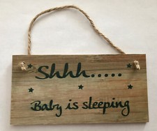 Plaque MDF Shh bébé dort 6” X 3” X 3mm cadeau fait main