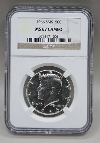 1966 SMS Kennedy Half Dollar NGC MS 67 Cameo - Picture 3 of 9