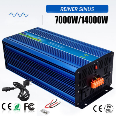 7KW Wechselrichter 24V 48V DC auf 220V/230VAC Reiner Sinus Inverter Off Grid