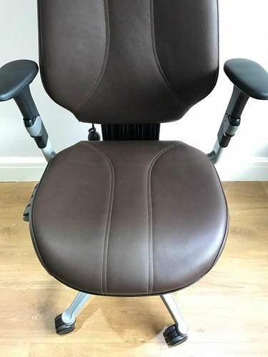 SILLAS DE TRABAJO DE OFICINA DE CUERO MARRÓN RH400 ELEGANCIA TOTALMENTE ERGONÓMICAS. - Imagen 11 de 11