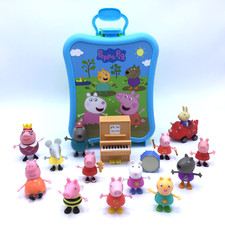 Lot of Peppa Pig Figures Piano Drum And Carry Along Case CUTE