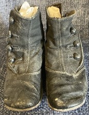 Antique Leather High Top Doll Boots For Antique Bisque or Early Doll