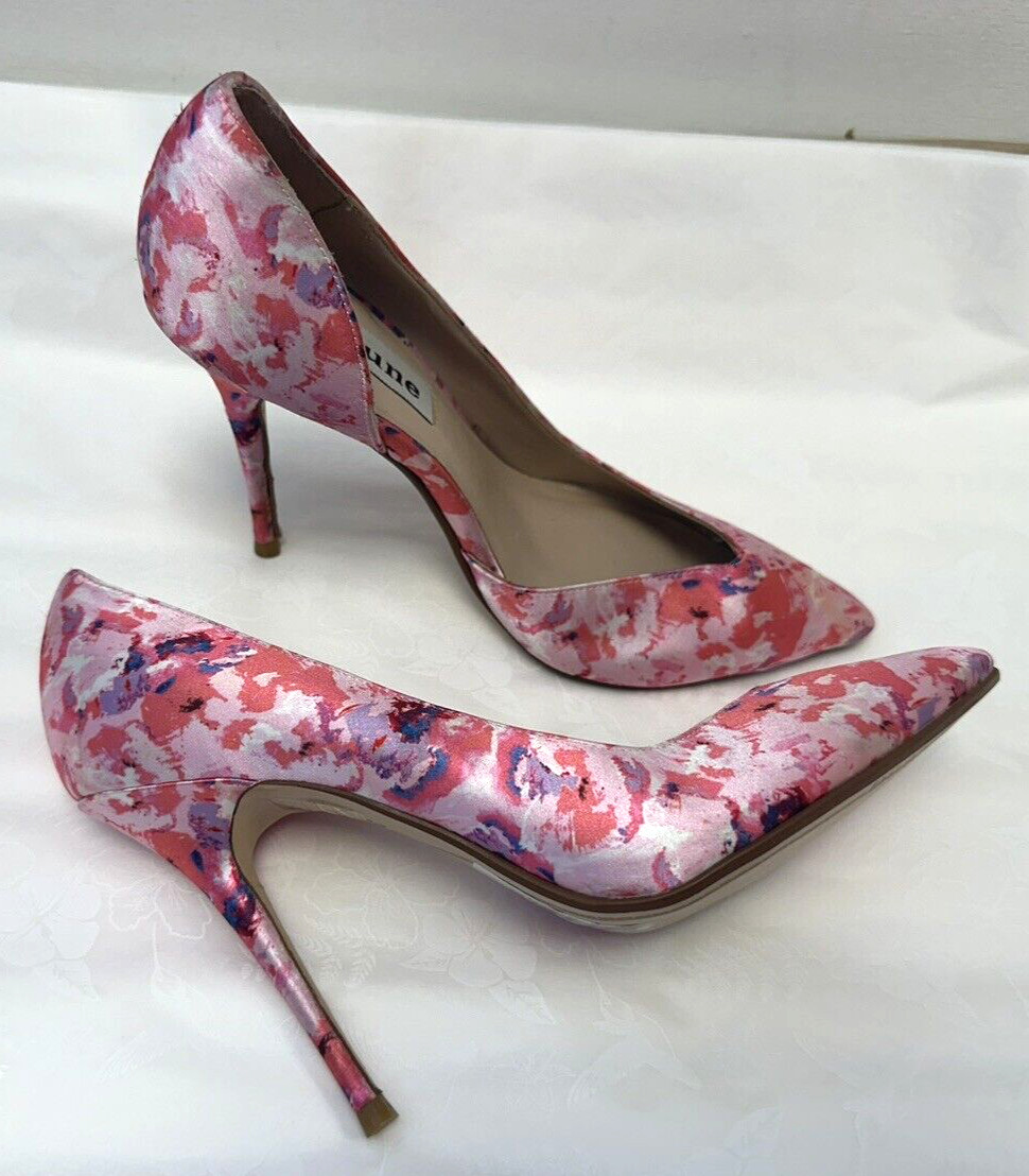 NEW! Dune UK3 Eu36 US6 pink satin floral high Delectable court shoes