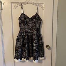 AQUA Black A-Line Sleeveless Fit & Flare Dress Size Small XS 0 Holiday/New Years