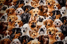 Packed Dogs Fabric Cotton 31 inches X 44 inches
