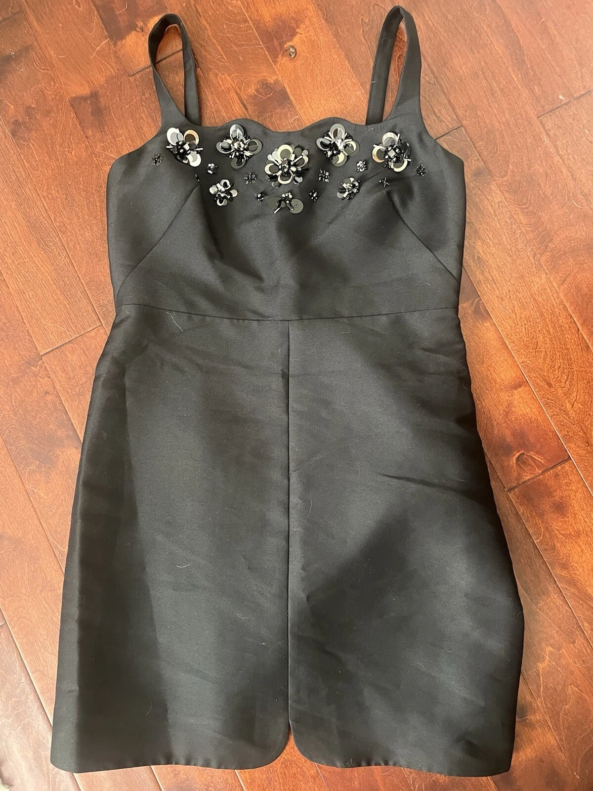 Abito da cocktail Kate Spade Main Line Deco Spade impreziosito NUOVO taglia 14 nero