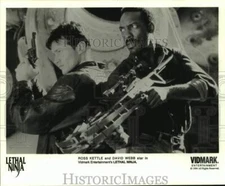 1994 Press Photo Ross Kettle and David Webb star in "Lethal Ninja" - nop54968