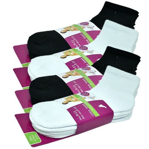 3-12 Pairs For Womens Ankle Athletic Crew Cotton Solid Cushioned Socks Size 9-11 - Picture 13 of 14